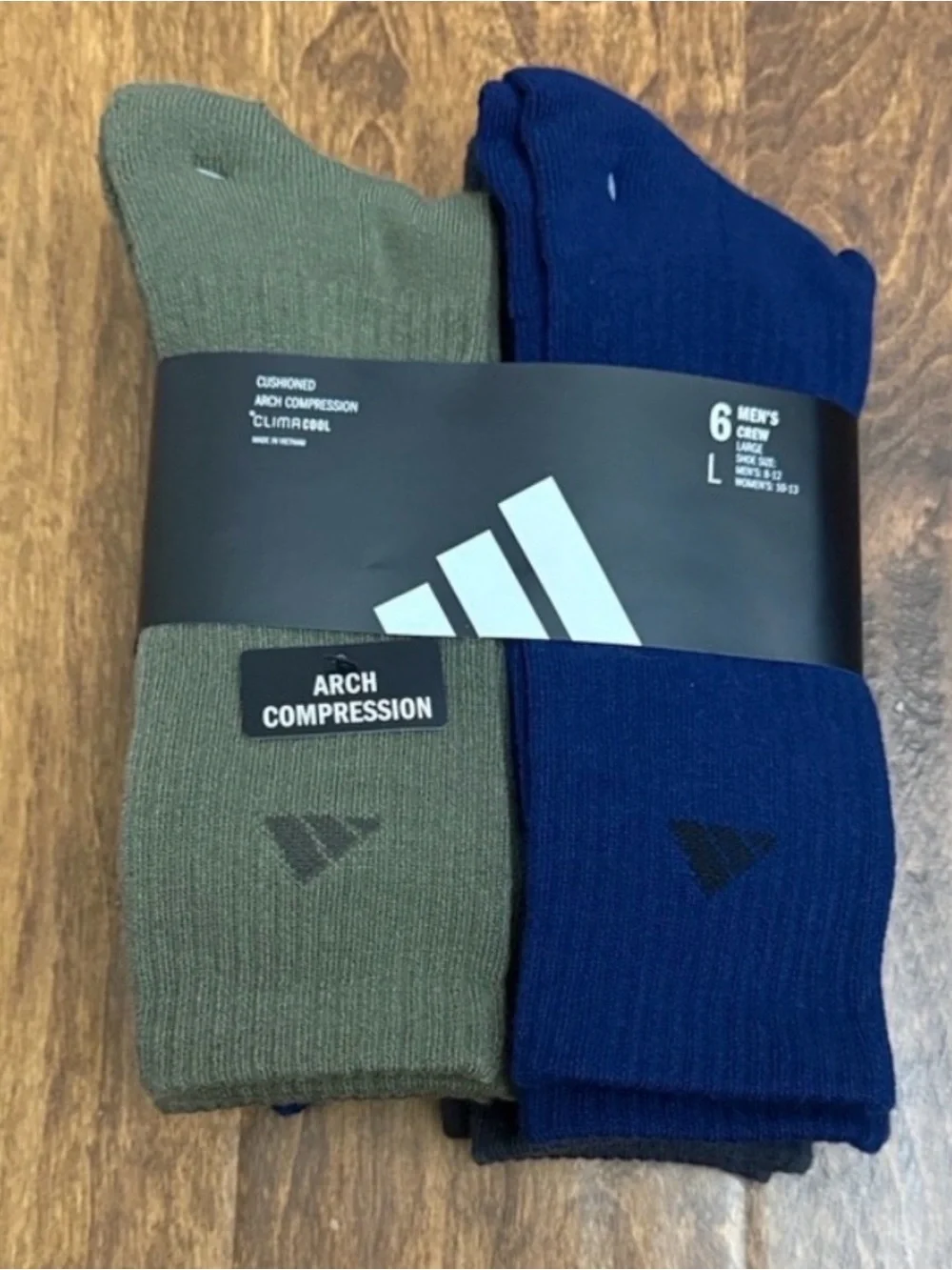 Adidas Men’s Arch Compression Crew Socks 6 pack